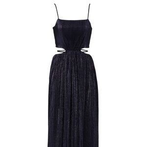 Jonathan Simkhai Daisy Cut Out Gown  - Navy blue chiffon -  Size 0